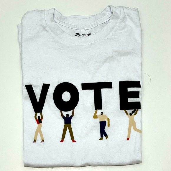 Madewell VOTE 100% cotton crew neck tee - Picture 1 of 5